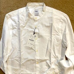 Collarless Button down